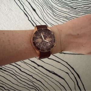 Marc by Marc Jacobs Gold and Burgundy Watch size 6.5
